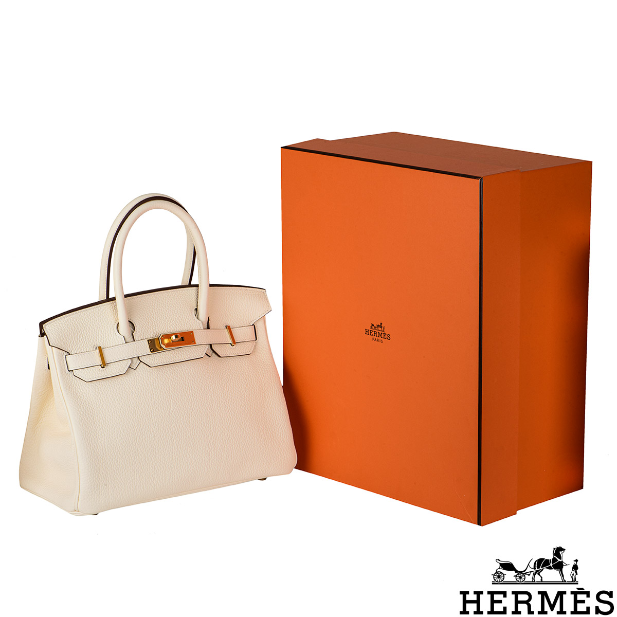 Hermès Birkin 30cm Nata Taurillon Clemence GHW